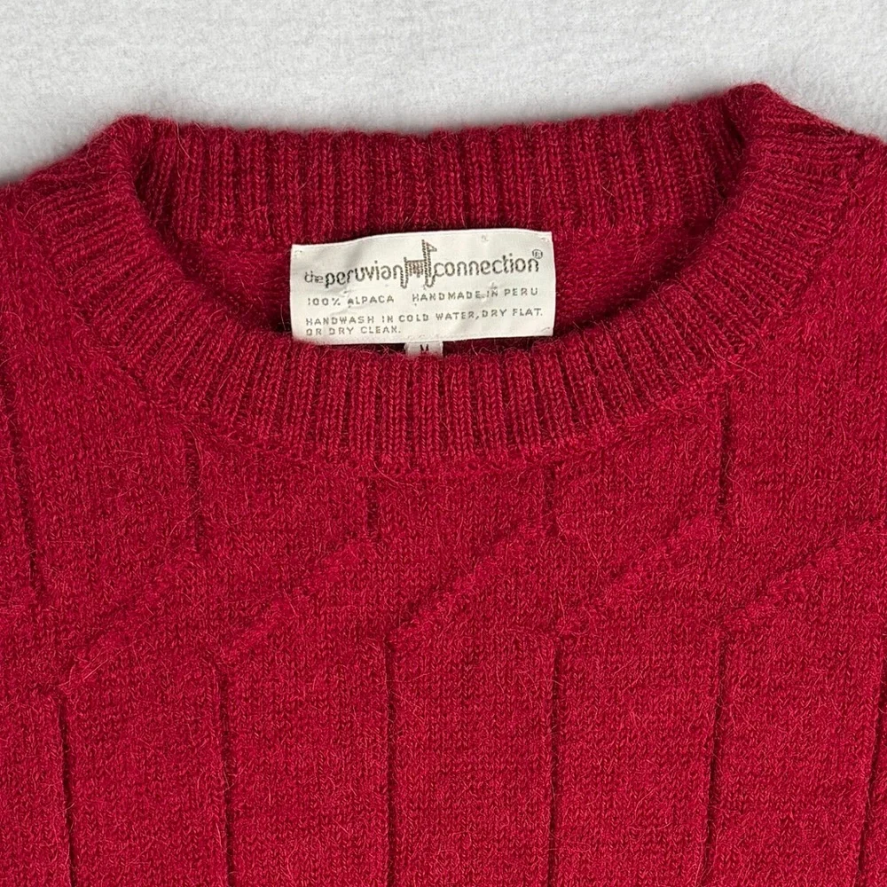 Peruvian Connection Women's‎ Alpaca Wool Sweater Red Medium